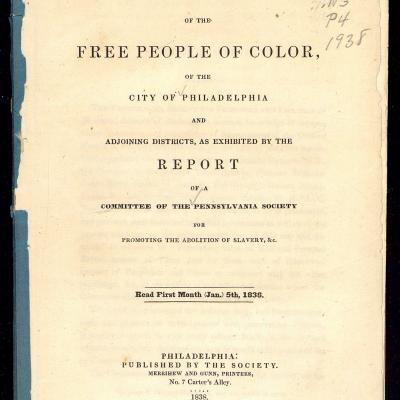 Cover of Present State and Condition of the Free People of Color report
