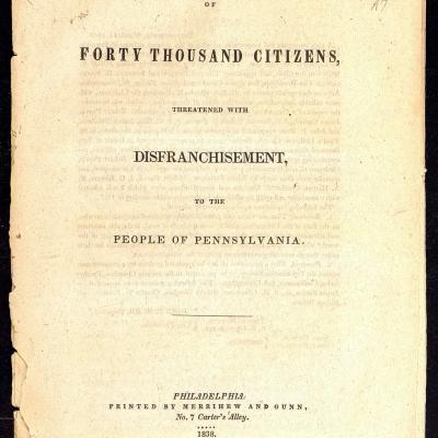 Cover of Purvis Appeal of Forty Thousand Citizens