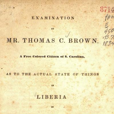 Examination of Thomas C. Brown title page