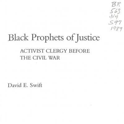 Title page of Black Prophets of Justice