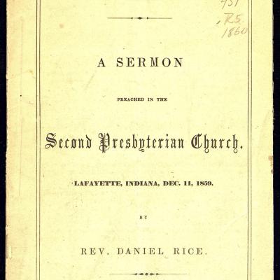 Cover of sermon